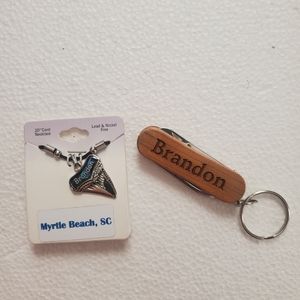 Brandon SHARK Necklace & Keychain NEW